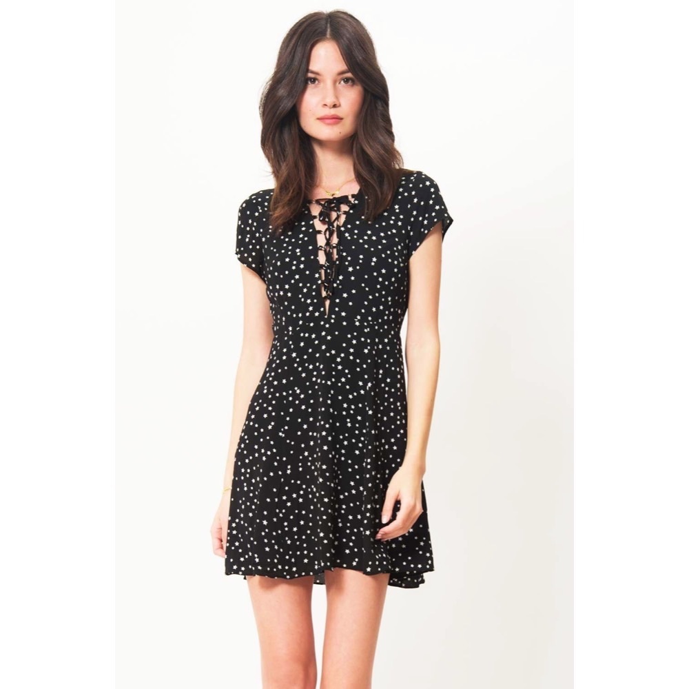 WYLDR HAYLEY LACE UP MINI DRESS